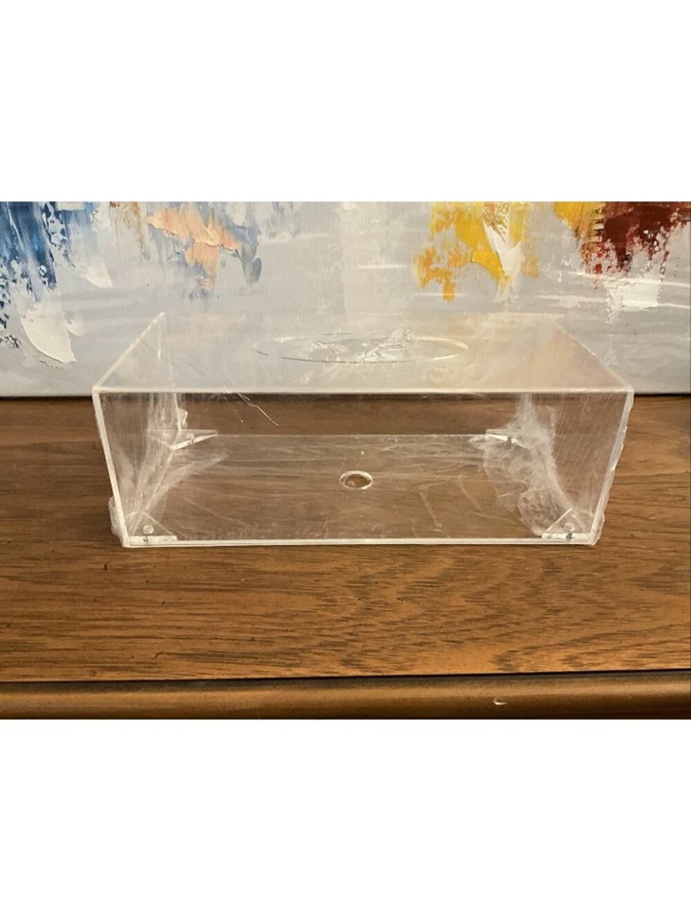 MCM Mid-Century Modern Acrylic Plastic Tissue Box Holder Cover clear lexan plexi